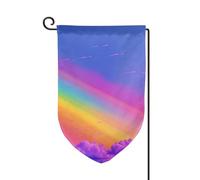 Bandiera da giardino di benvenuto per esterni di piccole dimensioni 31,5 x 45,7 cm doppia faccia resistente alle intemperie bandiera per casa arcobaleno estetica bandiere verticali per fattoria