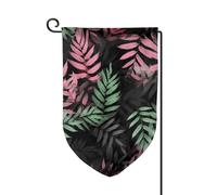 Bandiera da giardino di benvenuto per esterni di piccole dimensioni 31,5 x 45,7 cm doppia faccia resistente alle intemperie bandiera della casa con foglie verdi nere bandiere verticali per fattoria