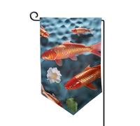 Bandiera da giardino di benvenuto per esterni di piccole dimensioni 31,5 x 45,7 cm doppia faccia resistente alle intemperie bandiera per casa giapponese carpa rossa bandiere verticali per fattoria