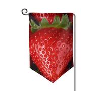 Bandiera da giardino di benvenuto per esterni di piccole dimensioni 31,5 x 45,7 cm doppia faccia resistente alle intemperie bandiera per casa bandiera verticale fragola rossa per fattoria all'aperto
