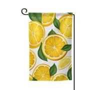 Bandiera da giardino di benvenuto per esterni di piccole dimensioni 31,5 x 45,7 cm doppia faccia resistente alle intemperie bandiera per casa con limoni motivo frutta bandiere verticali per fattoria