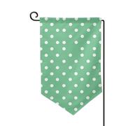 Bandiera da giardino di benvenuto per esterni di piccole dimensioni 31,5 x 45,7 cm doppia faccia resistente alle intemperie bandiera per casa verde a pois bandiere verticali per fattoria all'aperto
