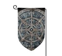 Bandiera da giardino di benvenuto per esterni di piccole dimensioni 31,5 x 45,7 cm doppia faccia resistente alle intemperie bandiera della casa elmo di terrore bandiere verticali per fattoria