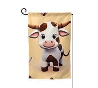 Bandiera da giardino di benvenuto per esterni di piccole dimensioni 31,5 x 45,7 cm doppia faccia resistente alle intemperie bandiera per casa simpatica mucca bandiere verticali per fattoria all'aperto