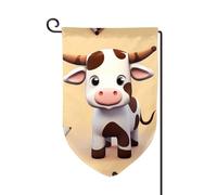 Bandiera da giardino di benvenuto per esterni di piccole dimensioni 31,5 x 45,7 cm doppia faccia resistente alle intemperie bandiera per casa simpatica mucca bandiere verticali per fattoria all'aperto