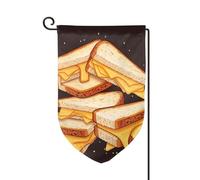 Bandiera da giardino di benvenuto per esterni di piccole dimensioni 31,5 x 45,7 cm doppia faccia resistente alle intemperie bandiera per casa panini al formaggio bandiere verticali per fattoria