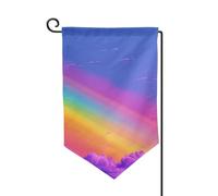 Bandiera da giardino di benvenuto per esterni di piccole dimensioni 31,5 x 45,7 cm doppia faccia resistente alle intemperie bandiera per casa arcobaleno estetica bandiere verticali per fattoria