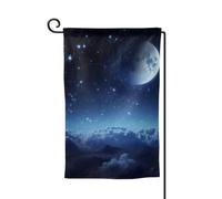 Bandiera da giardino di benvenuto per esterni di piccole dimensioni 31,5 x 45,7 cm doppia faccia resistente alle intemperie bandiera della casa bandiera luna stellata bandiere verticali per fattoria