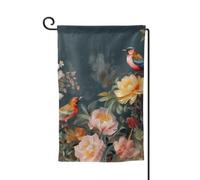 Bandiera da giardino di benvenuto per esterni di piccole dimensioni 31,5 x 45,7 cm su entrambi i lati, resistente alle intemperie, bandiera per casa, fiori, uccelli, bandiere verticali per casa