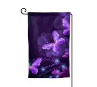 Bandiera da giardino di benvenuto per esterni di piccole dimensioni 31,8 x 45,7 cm doppia faccia resistente alle intemperie bandiera per casa bella bandiera verticale viola per fattoria all'aperto