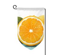 Bandiera da giardino di benvenuto per esterni di piccole dimensioni 31,8 x 45,7 cm doppia faccia resistente alle intemperie bandiera per casa bandiera verticale frutta arancia fresca bandiere