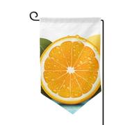 Bandiera da giardino di benvenuto per esterni di piccole dimensioni 31,8 x 45,7 cm doppia faccia resistente alle intemperie bandiera per casa bandiera verticale frutta arancia fresca bandiere