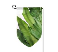 Bandiera da giardino di benvenuto per esterni di piccole dimensioni 31,8 x 45,7 cm doppia faccia resistente alle intemperie bandiera della casa con foglie di banana fresche bandiere verticali per