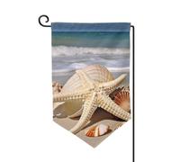 Bandiera da giardino di benvenuto per esterni di piccole dimensioni 31 x 45 cm bandiera doppia faccia resistente alle intemperie bandiera per casa grande conchiglia stella marina bandiere verticali