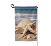 Bandiera da giardino di benvenuto per esterni di piccole dimensioni 31 x 45 cm bandiera doppia faccia resistente alle intemperie bandiera per casa grande conchiglia stella marina bandiere verticali