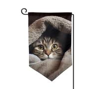 Bandiera da giardino di benvenuto per esterni di piccole dimensioni 31 x 45 cm doppia faccia resistente alle intemperie bandiera per casa gatto sotto coperta bandiere verticali per fattoria all'aperto