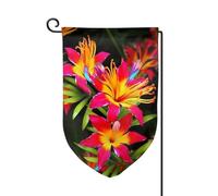 Bandiera da giardino di benvenuto per esterni di piccole dimensioni 31 x 45 cm doppia faccia resistente alle intemperie bandiera per casa hawaiana fiori colorati bandiere verticali per fattoria