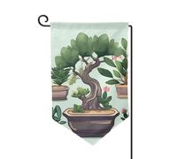 Bandiera da giardino di benvenuto per esterni di piccole dimensioni 31 x 45 cm doppia faccia resistente alle intemperie bandiera per casa bonsai piante bandiere verticali per fattoria all'aperto prato