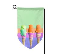 Bandiera da giardino di benvenuto per esterni di piccole dimensioni 31 x 45 cm doppia faccia resistente alle intemperie bandiera per casa gelato arcobaleno gradiente bandiere verticali per fattoria
