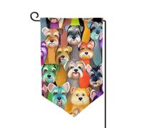 Bandiera da giardino di benvenuto per esterni di piccole dimensioni 31 x 45 cm doppia faccia resistente alle intemperie bandiera per casa olio carino Schnauzer cani bandiere verticali per fattoria