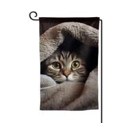 Bandiera da giardino di benvenuto per esterni di piccole dimensioni 31 x 45 cm doppia faccia resistente alle intemperie bandiera per casa gatto sotto coperta bandiere verticali per fattoria all'aperto