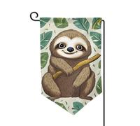 Bandiera da giardino di benvenuto per esterni di piccole dimensioni 31 x 45 cm doppia faccia resistente alle intemperie bandiera per casa adorabile bradipo bandiere verticali per fattoria all'aperto