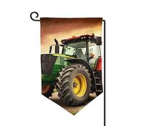 Bandiera da giardino di benvenuto per esterni di piccole dimensioni 31 x 45 cm doppia faccia resistente alle intemperie bandiera per casa tema trattore bandiere verticali per fattoria all'aperto prato