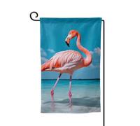Bandiera da giardino di benvenuto per esterni di piccole dimensioni 31 x 45 cm doppia faccia resistente alle intemperie bandiera della casa fenicottero in acqua bandiere verticali per fattoria