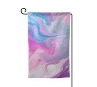 Bandiera da giardino di benvenuto per esterni di piccole dimensioni 31 x 45 cm doppia faccia resistente alle intemperie bandiera per casa marmo blu pastello viola bandiere verticali per fattoria