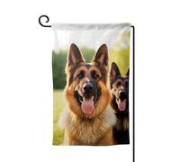Bandiera da giardino di benvenuto per esterni di piccole dimensioni 31 x 45 cm doppia faccia resistente alle intemperie bandiera per casa felice pastore tedesco bandiere verticali per fattoria