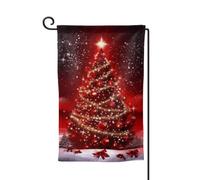 Bandiera da giardino di benvenuto per esterni di piccole dimensioni 31 x 45 cm doppia faccia resistente alle intemperie bandiera per casa albero di Natale bandiere verticali rosse per fattoria