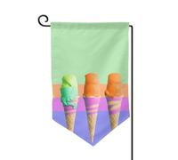 Bandiera da giardino di benvenuto per esterni di piccole dimensioni 31 x 45 cm doppia faccia resistente alle intemperie bandiera per casa gelato arcobaleno gradiente bandiere verticali per fattoria