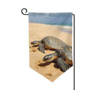 Bandiera da giardino di benvenuto per esterni di piccole dimensioni 31 x 45 cm doppia faccia resistente alle intemperie bandiera della casa tartarughe sulla spiaggia bandiere verticali per fattoria