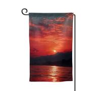 Bandiera da giardino di benvenuto per esterni di piccole dimensioni 31 x 45 cm doppia faccia resistente alle intemperie bandiera per casa tramonto rosso fuoco bandiere verticali per fattoria