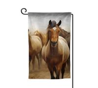 Bandiera da giardino di benvenuto per esterni di piccole dimensioni 31 x 45 cm doppia faccia resistente alle intemperie bandiera per casa molti cavalli bandiere verticali per fattoria all'aperto prato