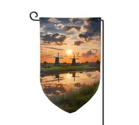 Bandiera da giardino di benvenuto per esterni di piccole dimensioni 31 x 45 cm doppia faccia resistente alle intemperie bandiera della casa vista dei Paesi Bassi bandiere verticali per fattoria