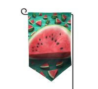 Bandiera da giardino di benvenuto per esterni di piccole dimensioni 31 x 45 cm doppia faccia resistente alle intemperie bandiera per casa sogno anguria bandiere verticali per fattoria all'aperto prato