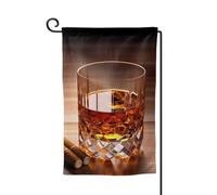 Bandiera da giardino di benvenuto per esterni di piccole dimensioni 31 x 45 cm doppia faccia resistente alle intemperie bandiera per casa liquore marrone in tazza bandiere verticali per fattoria