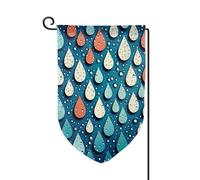 Bandiera da giardino di benvenuto per esterni di piccole dimensioni 31 x 45 cm doppia faccia resistente alle intemperie bandiera per casa gocce d'acqua puntini bandiere verticali per fattoria