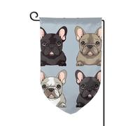 Bandiera da giardino di benvenuto per esterni di piccole dimensioni 31 x 45 cm doppia faccia resistente alle intemperie bandiera per casa bulldog francese bandiere verticali per fattoria all'aperto
