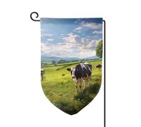 Bandiera da giardino di benvenuto per esterni di piccole dimensioni 31 x 45 cm doppia faccia resistente alle intemperie bandiera per casa mucche al pascolo bandiere verticali per fattoria all'aperto