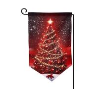Bandiera da giardino di benvenuto per esterni di piccole dimensioni 31 x 45 cm doppia faccia resistente alle intemperie bandiera per casa albero di Natale bandiere verticali rosse per fattoria