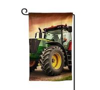 Bandiera da giardino di benvenuto per esterni di piccole dimensioni 31 x 45 cm doppia faccia resistente alle intemperie bandiera per casa tema trattore bandiere verticali per fattoria all'aperto prato