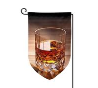 Bandiera da giardino di benvenuto per esterni di piccole dimensioni 31 x 45 cm doppia faccia resistente alle intemperie bandiera per casa liquore marrone in tazza bandiere verticali per fattoria