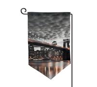 Bandiera da giardino di benvenuto per esterni di piccole dimensioni 31 x 45 cm doppia faccia resistente alle intemperie bandiera per casa bandiera verticale ponte di Brooklyn bandiere per fattoria
