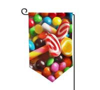 Bandiera da giardino di benvenuto per esterni di piccole dimensioni 31 x 45 cm doppia faccia resistente alle intemperie bandiera per casa colorata Candy bandiere verticali per fattoria all'aperto
