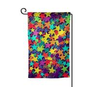 Bandiera da giardino di benvenuto per esterni di piccole dimensioni 31 x 45 cm doppia faccia resistente alle intemperie bandiera per casa molte stelle bandiere verticali per fattoria all'aperto prato