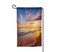 Bandiera da giardino di benvenuto per esterni di piccole dimensioni 31 x 45 cm doppia faccia resistente alle intemperie bandiera per casa alba tropicale sulla spiaggia bandiere verticali per fattoria