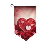 Bandiera da giardino di benvenuto per esterni di piccole dimensioni 31 x 45 cm doppia faccia resistente alle intemperie bandiera per casa Happy San Valentino bandiere verticali per fattoria all'aperto