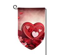 Bandiera da giardino di benvenuto per esterni di piccole dimensioni 31 x 45 cm doppia faccia resistente alle intemperie bandiera per casa Happy San Valentino bandiere verticali per fattoria all'aperto